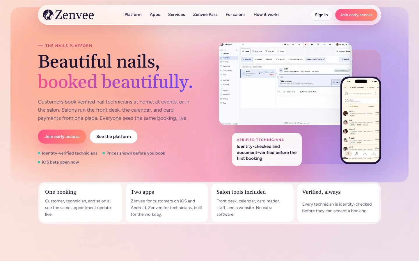 The Zenvee Nails site